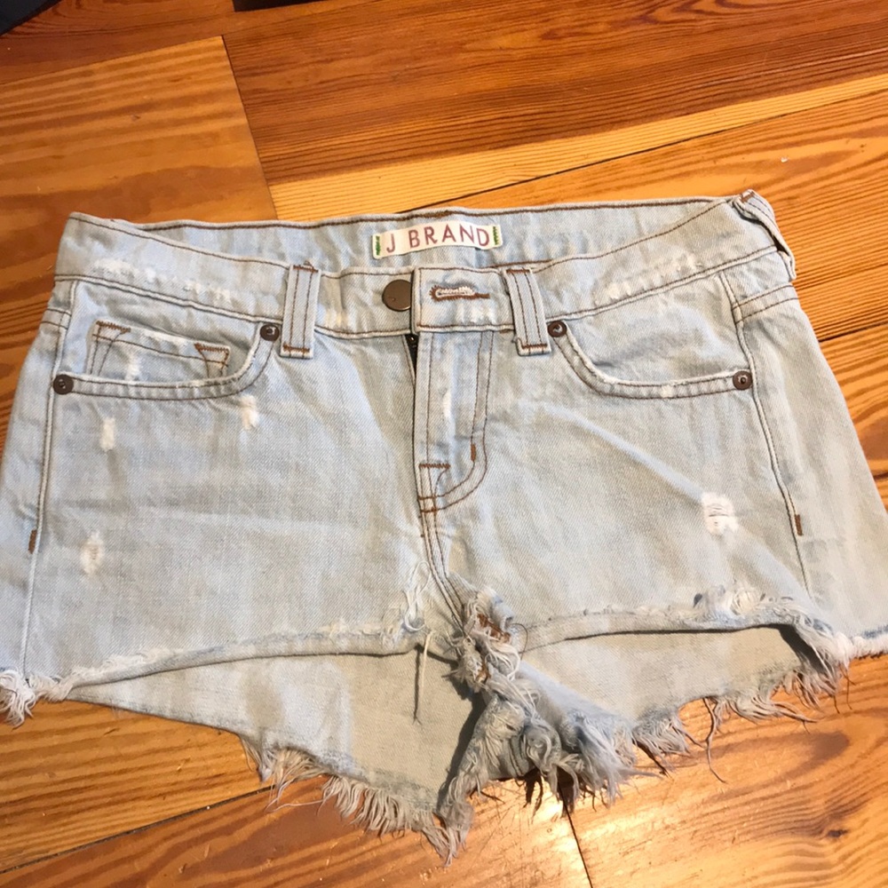 J Brand light wash denim cut off  shorts